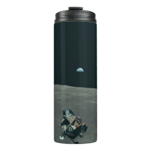 Apollo Lunar Lander and Earthrise Over Moon Thermal Tumbler