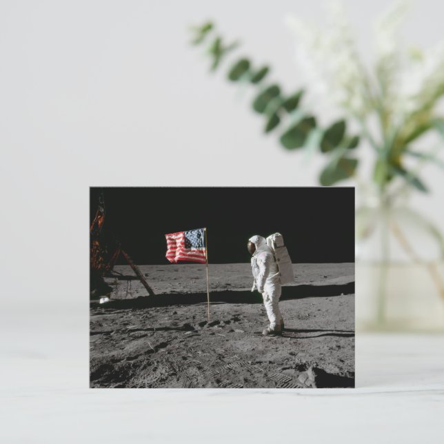 Apollo Moon Landing 1969 Holiday Postcard (Standing Front)