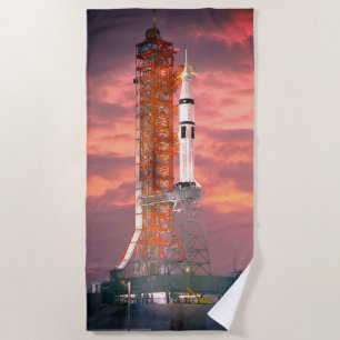 Apollo Saturn 1B Rocket Launch Beach Towel