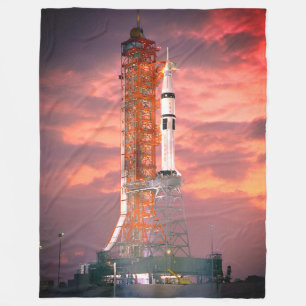 Apollo Saturn 1B Rocket Launch Fleece Blanket