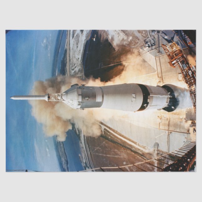 Apollo Saturn V Rocket launch to Moon 1969 Tissue Paper (Front)