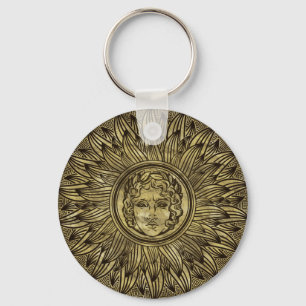 Apollo Sun God Symbol Golden Texture Key Ring