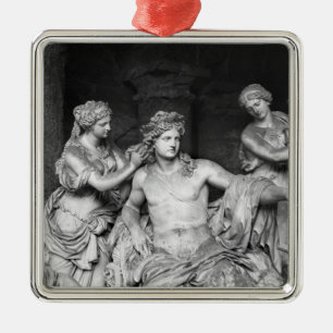 Apollo tended by nymphs in the grove of the metal ornament