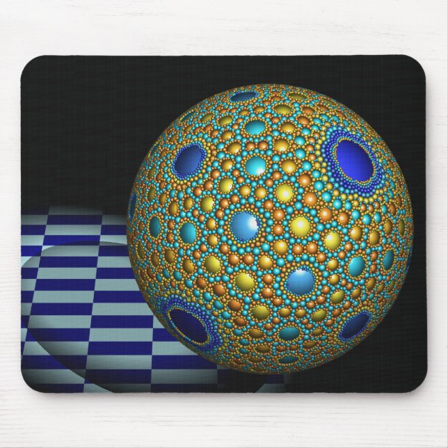 Apollonian Sphere Packing Golden Ball Fractal Art  Mouse Pad (Front)