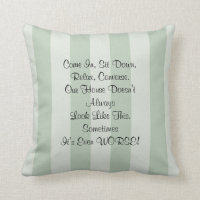 Apology for Messy House 16" Square Pillow Stripe