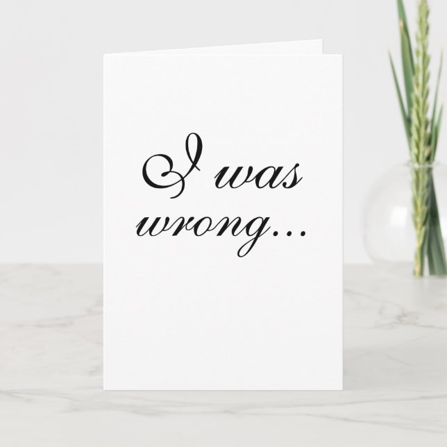 "Apology in black & white" Card (Front)