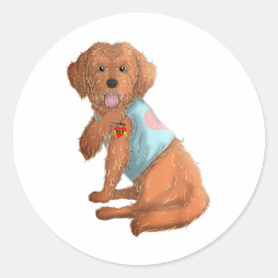 Apoo I Love Mum Tattoo Dog Shirt Funny Mothers Day Classic Round Sticker