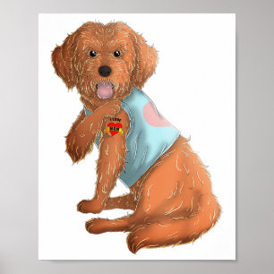 Apoo I Love Mum Tattoo Dog Shirt Funny Mothers Day Poster