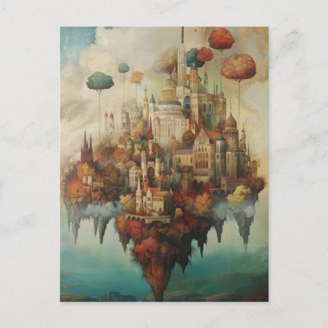 Apophenic Air Castle - Surreal Fantasy Fine Art Postcard (Front)