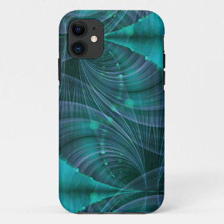 Apophysis Fractal Art I - blue iPhone 11 Case