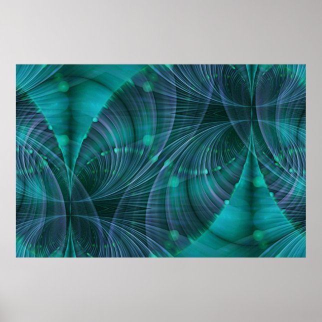 Apophysis Fractal Art I - blue Poster (Front)