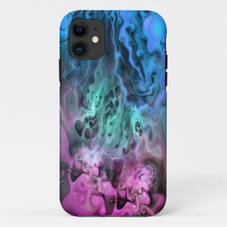 Apophysis Fractal Art II - pink green blue iPhone 11 Case