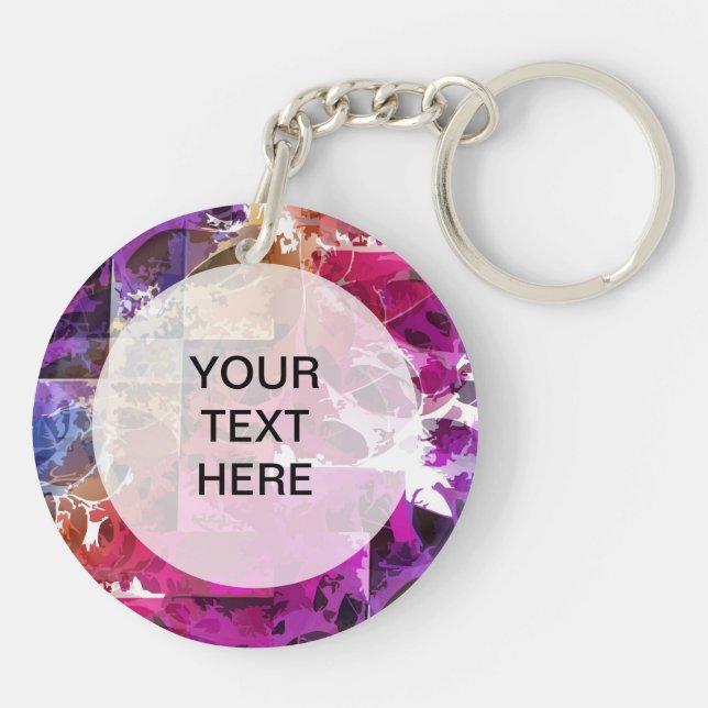 Apophysis Fractal Art - spider web Circle Key Ring (Back)