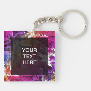 Apophysis Fractal Art - spider web square Key Ring