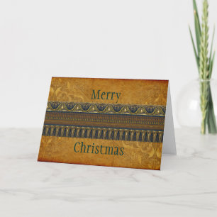 Apophysis Fractal Border ART - antique blue Holiday Card