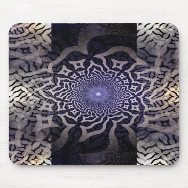 APOPHYSIS fractal decor | black violet Mouse Pad (Front)