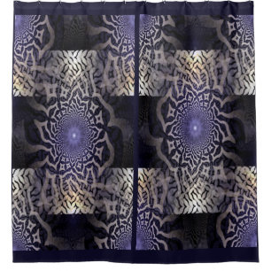 Apophysis Fractal - decor black violet + your idea Shower Curtain