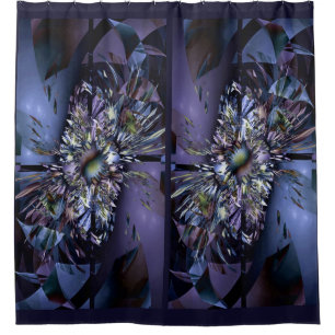Apophysis Fractal - decor blue rectangles Shower Curtain