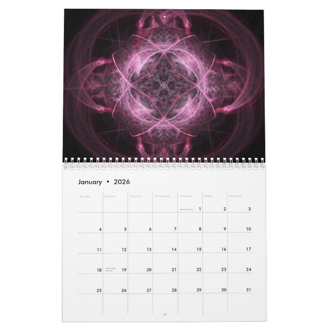 Apophysis Fractals 2012 Calendar (Jan 2026)