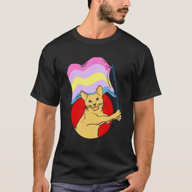 Aporagender Flag Cat  Nonbinary Gender T-Shirt (Front)