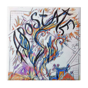 Apostate Colourful Free Doodle Drawing Ceramic Tile