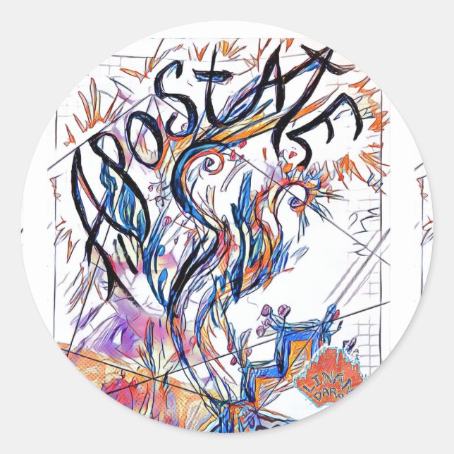 Apostate Colourful Free Doodle Drawing Classic Round Sticker (Front)