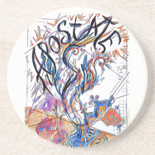 Apostate Colourful Free Doodle Drawing Coaster