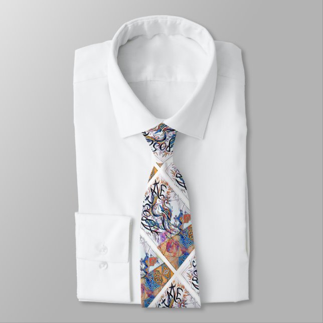 Apostate Colourful Free Doodle Drawing Tie (Tied)