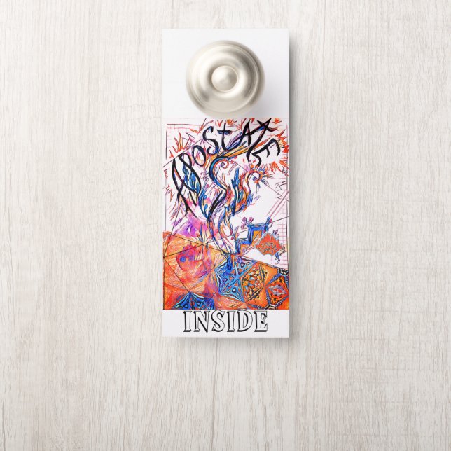 Apostate Inside Colourful Doodle Drawing Door Hanger (On Knob)