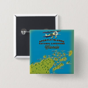 Apostle Islands National Lakeshore map 15 Cm Square Badge