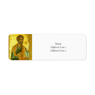Apostle Peter Byzantine Icon Orthodox Christian Return Address Label