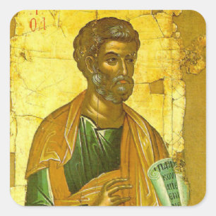 Apostle Peter Byzantine Icon Orthodox Christian Square Sticker