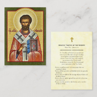 Apostle Timothy of the Seventy Prayer Card