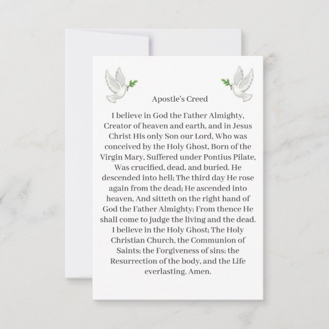 Apostles Creed Card Dove (Front)