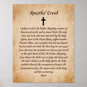 Apostles' Creed Catholic Prayer Christian Poster