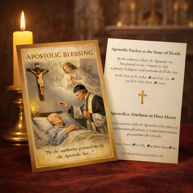 Apostolic Blessing Catholic Prayer Latin  Business Card (Creator Uploaded)