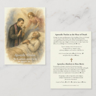 Apostolic Pardon Long Form Latin Prayer Card