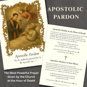 Apostolic Pardon Long Form Latin Prayer Card