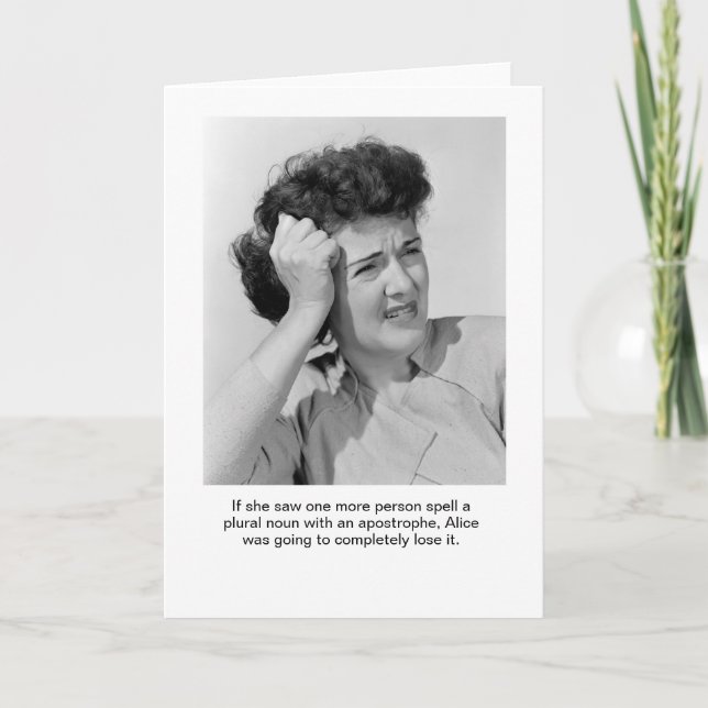 Apostrophe Alice Greeting Card (Front)