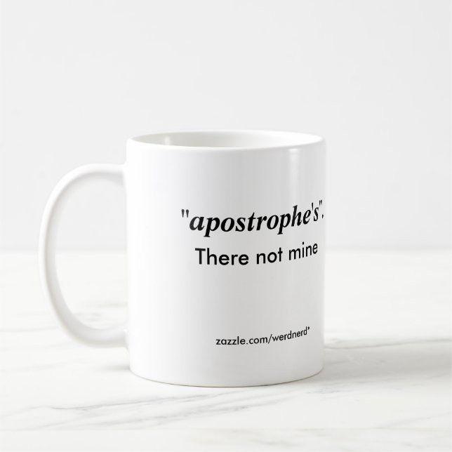Apostrophe's Coffee Mug (Left)