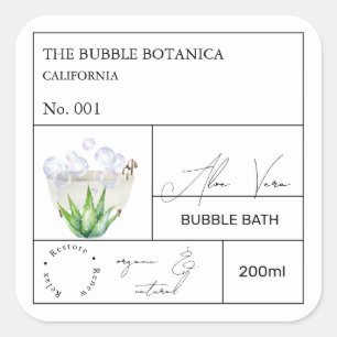 Apothecary Aloe Vera Bubble Bath Label