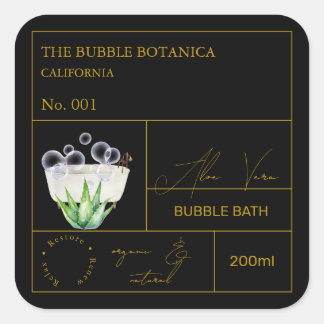 Apothecary Aloe Vera Bubble Bath Label