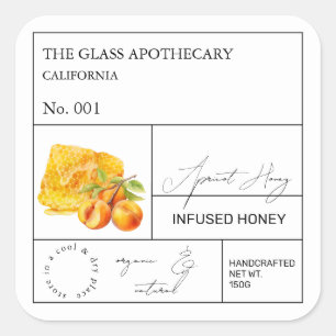 Apothecary Apricot Infused Honey Label