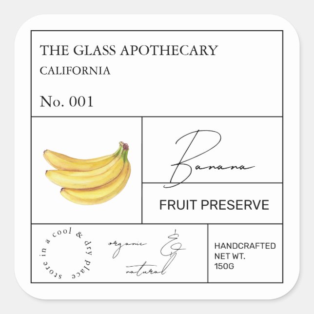 Apothecary Banana Label (Front)