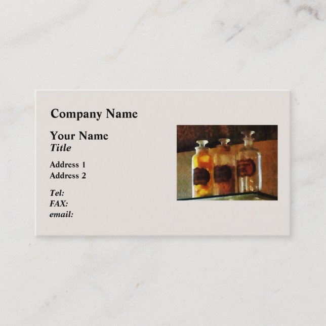 Apothecary Bottles Business Card (Front)