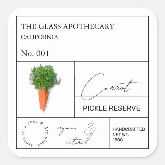Apothecary Carrot Label (Front)
