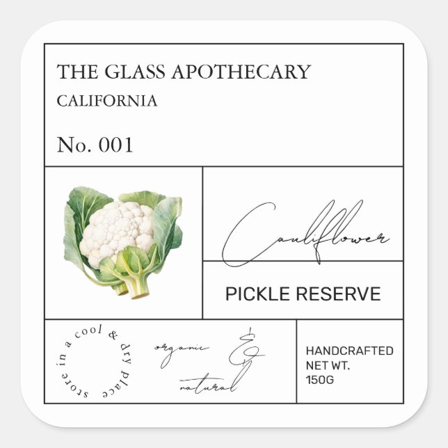 Apothecary Cauliflower Label (Front)
