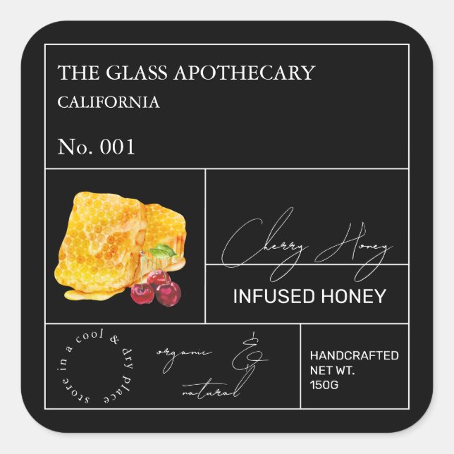 Apothecary Cherry Infused Honey Label (Front)