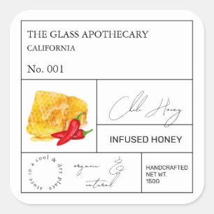 Apothecary Chilli Infused Honey Label