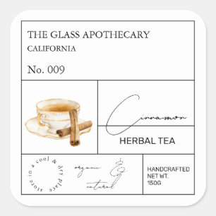 Apothecary Cinnamon Herbal Tea  Label